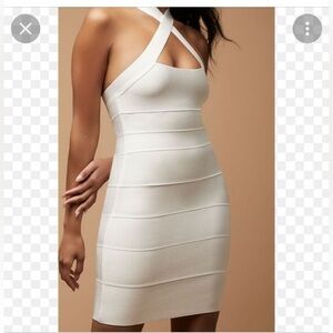 Herve Leger for F21 white halter dress, size XXL.